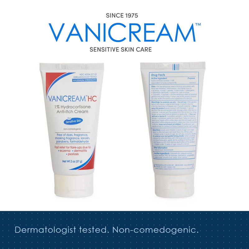 [Australia] - Vanicream 1% Hydrocortisone Anti-Itch Cream - 2 oz - Maximum OTC-Strength Formula for Sensitive Skin 