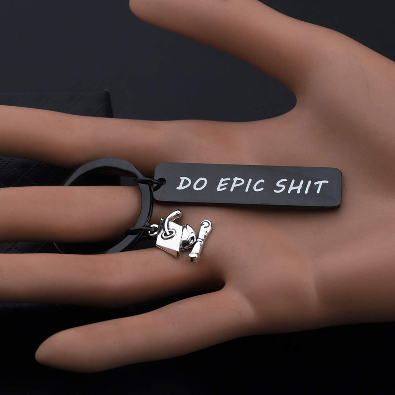 [Australia] - MAOFAED Do Epic Keychain Gift for Grad Graduation Gift for Him or Her Do epic shit Black 