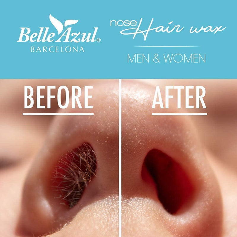 [Australia] - Belle Azul Nose Wax Kit - Nasal Hair Removal with Natural Beeswax 120g - Reusable Sticks with Anti-Spill Technology - Quick and Painless Method - 20 applicators - Made in Spain 