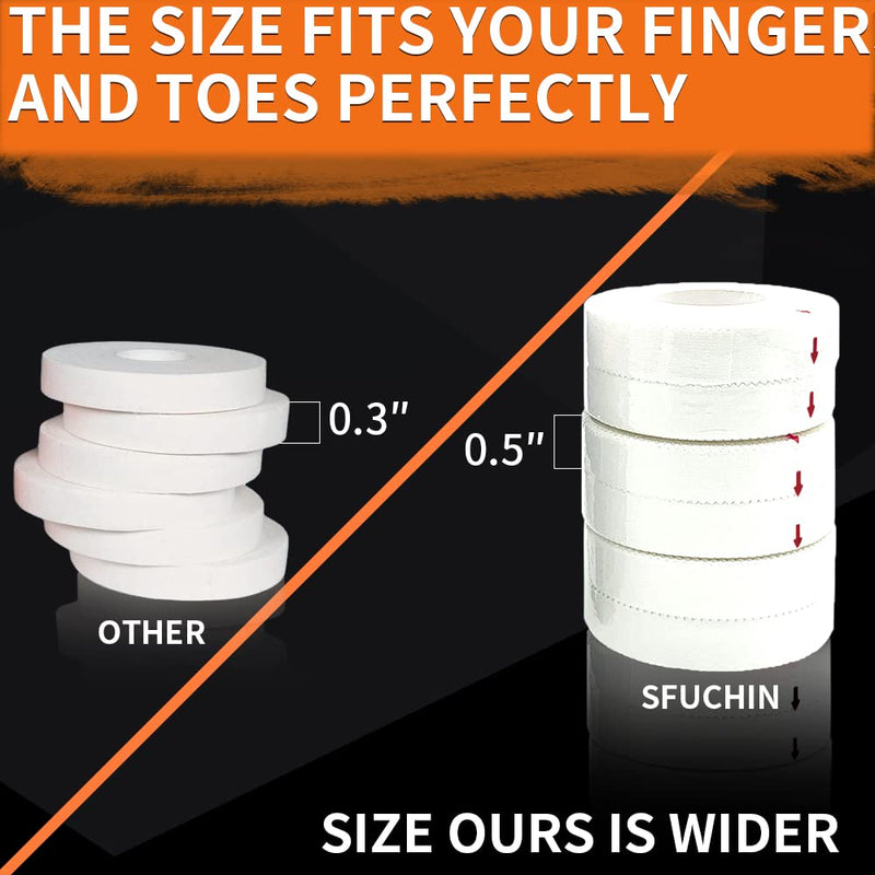 [Australia] - White Athletic Tape (6 Pack 0.5" 10 Yards) - Finger Tape - Medical Tape - Foot Tape - No Sticky Residue & Easy to Tear - for Rock Climbing, Jiu-Jitsu, Grappling, Martial Arts, Hockey Stick, Lifters 0.5 Inch (Pack of 6) 