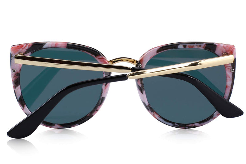 [Australia] - MERRY'S Girls Cat Eye Sunglasses for kids Children Polarized Sunglasses S7001 Flower-49mm 49 Millimeters 