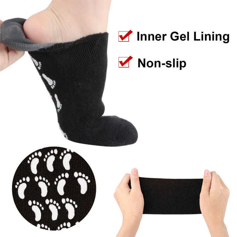 [Australia] - Moisturizing Socks Gel Spa Sock - 2 Pairs Heal Pain Dry Cracked Heel Dead Skin Softener Pedicure Sock US Men 10-15 | Soft Silicone Gel Lotion Sleeve Repair Eczema Callus Rough Foot Care Treatment Set 