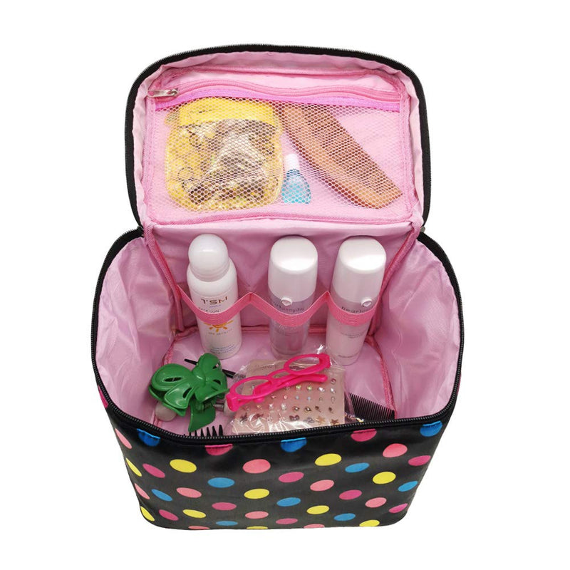 [Australia] - Large Make Up Bag,Make Up Case Large Travel Cosmetic Bags Makeup Bag with Brush Holder Multifunction Case Toiletry Bags with Handle for Women Girls 