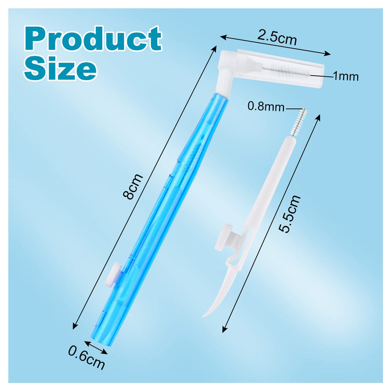 [Australia] - ACWOO Interdental Brushes, 24 Pcs Dental Brushes Toot Floss Set with 3 Removable Head, Flexible Oral Dental Hygiene Brush Tooth Cleaning Tool for Oral Cleaning & Care 