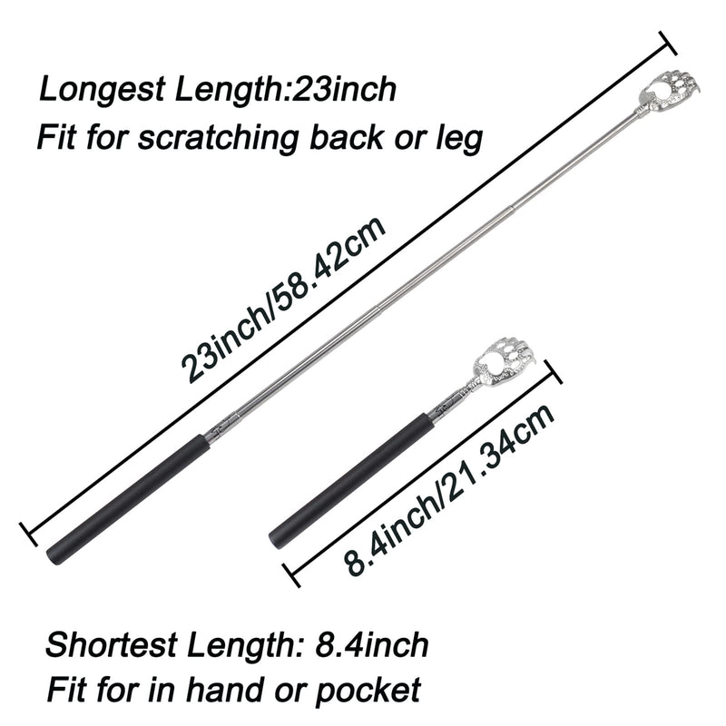 [Australia] - Back Scratcher, WOVTE Bear Claw Telescopic Back Scratcher Portable Extendable Stainless Steel Back Massager for Adults Stocking Fillers for Men Women Itch Relief Black 