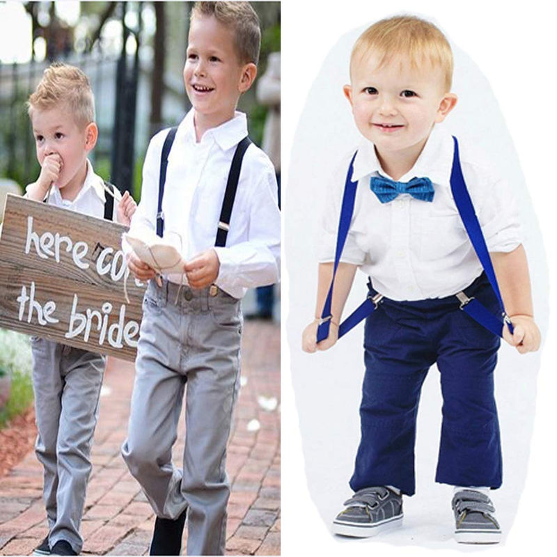 [Australia] - GUCHOL Child Kids Suspenders Bow Tie for Boys and Girls Adjustable Elastic Classic Accessory Sets Age 1 to 13 Year Black 26 INCH (1 - 5 Year) 