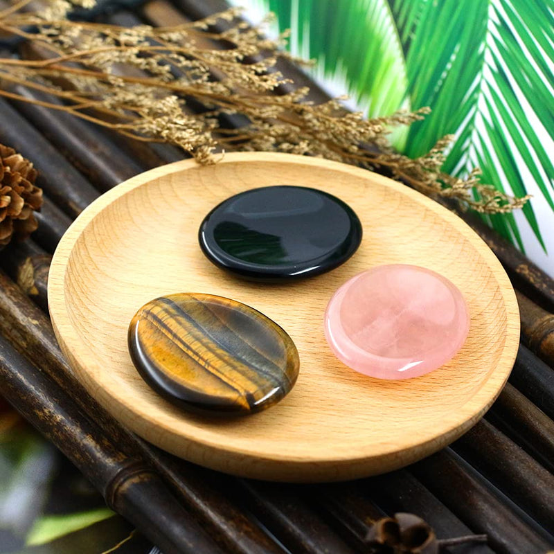 [Australia] - Ouubuuy Rose Quartz Thumb Worry Stone Healing Crystal Gemstone Pocket Palm Stone - Anxiety Stress Relieve 