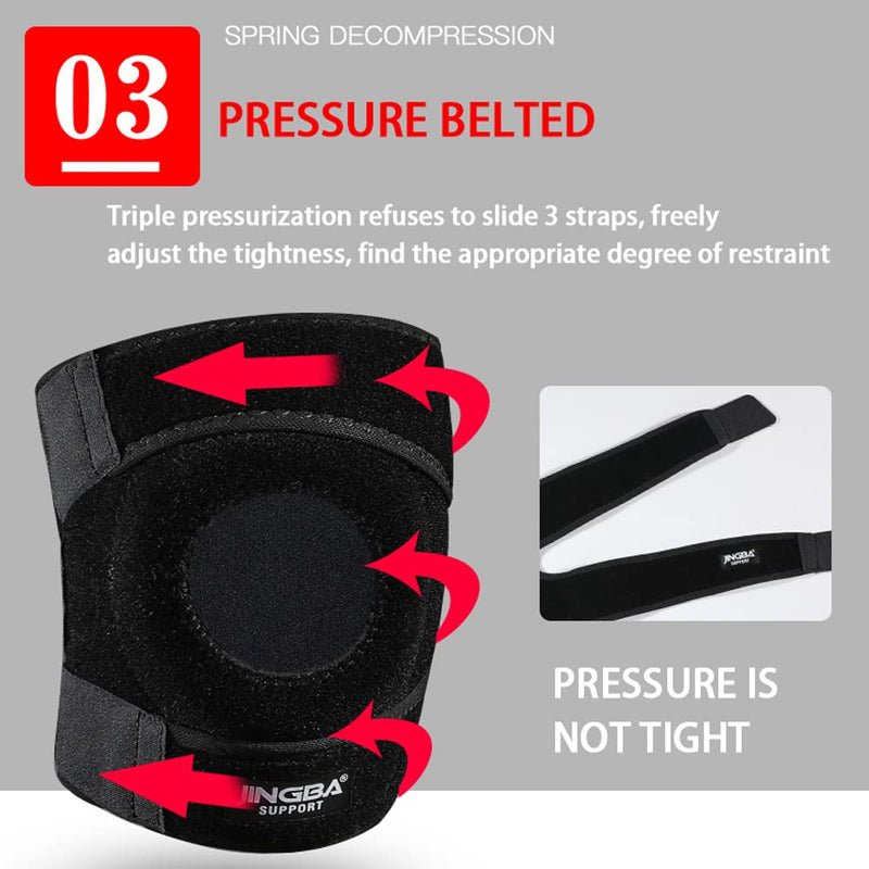[Australia] - JINGBA Knee Brace ,Adjustable Knee Support Wrap for Knee Pain, Arthritis, ACL,MCL,Joint Pain Relief,Meniscus Tear,Sports.One size fit most people. 
