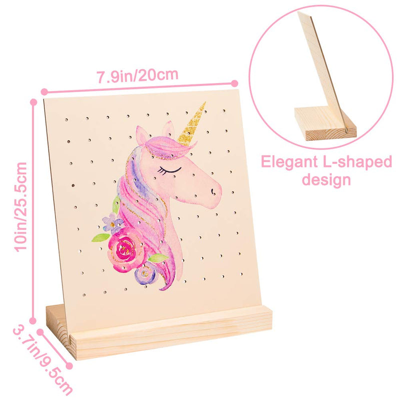 [Australia] - Basumee Earring Holder Stand Wood Jewelry Display Rack for Girls Earrings Storage Organizer with 81 Holes, Unicorn Rainbow 