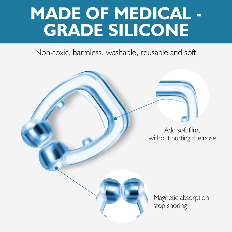 [Australia] - Snore Stopper, Anti Snoring Devices, 4 PCS Magnetic Anti Snoring Nose Clip Provide The Effective Snoring Solution to Stop Snoring 4 Count (Pack of 1) 