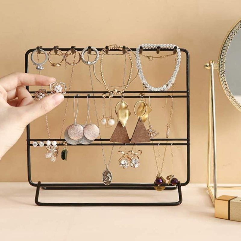 [Australia] - Jewelry Organizer ， Jewelry Holder ， Perfect Earrings, Necklaces and Bracelets Holder ，Black Black 