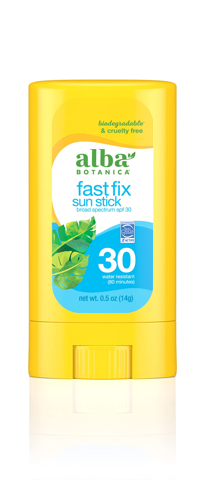 [Australia] - Alba Botanica, Broad Spectrum SPF 30 Fast Fix Sun Stick Sunscreen 0.5 oz (Pack of 2) (Packaging May Vary) 