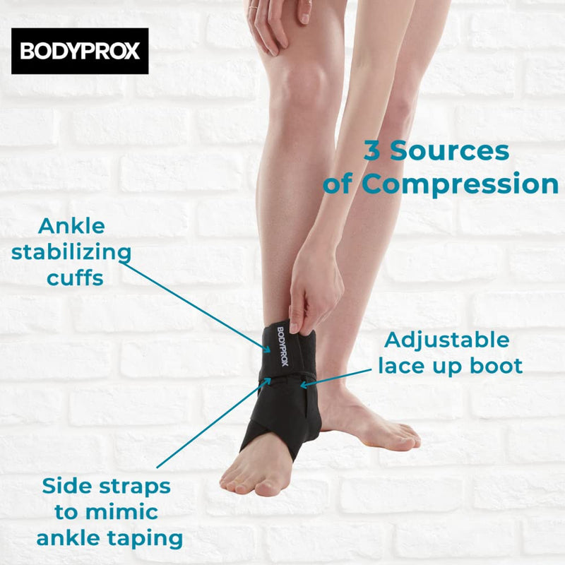 [Australia] - Ankle Brace for Women and Men, Lace Up Ankle Support Brace Stabilizer For Sprained Ankle (Medium) Medium (Pack of 1) 
