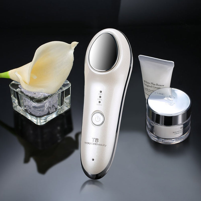 [Australia] - TOUCHBeauty Hot & Cold Facial Massager - Handheld Sonic Vibration Skin Rejuvenating Relaxation Device for Smoother Tighter Face, Skincare Warming & Cooling Beauty Tool for Women 