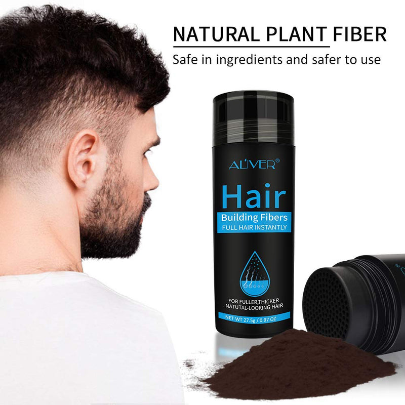 [Australia] - Hair Fibres Dark Brown with Applicator, Nature Keratin Hair Building Fibres, Professional Quality Hair Powder, Hair Loss Concealer for Men and Women for Bald Spots & Thinning Hair 