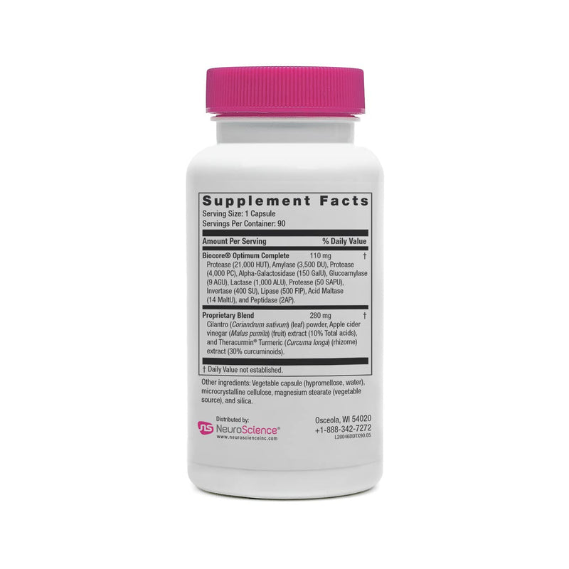 [Australia] - NeuroScience Digest DTX Digestive Enzymes Supplement - Dietary Supplements for GI Detox + Digestion - May Relieve Bloating - Protease, Apple Cider Vinegar + Turmeric Supports Gut Health (90 Capsules) 