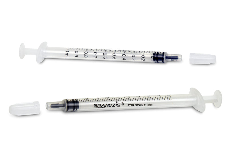 [Australia] - 1ml Syringe with Cap (100 Pack) | Oral Dispenser Without Needle, Luer Slip Tip, | Individually Wrapped Medicine Dropper for Infants & Pets 