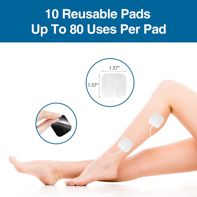 [Australia] - ChoiceMMed Universal TENS Unit Gel Replacement Electrode Pads for Electronic Pulse Stimulators with Advanced Latex-Free Technology for Electrotherapy (10 Units) 