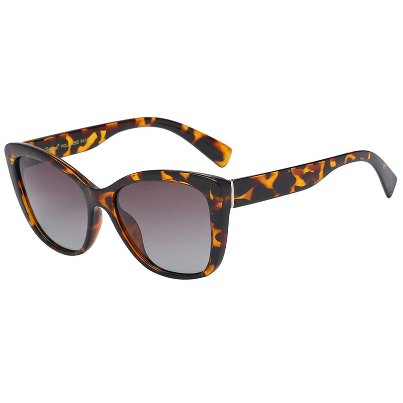 [Australia] - Polarspex Polarized Woman's Classic Jackie-O Cat Eye Retro Fashion Sunglasses Brown Tortoise | Polarized Gradient Brown Smoke 