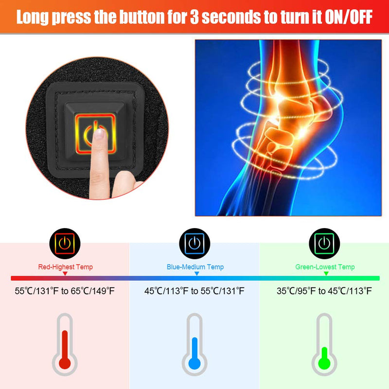 [Australia] - Mavis Laven Heating Ankle Brace, Heat Therapy Foot Drop Orthotic Brace with Adjustable 3 Level Controller for Injury Joint Recovery, Ankle Sprain Swelling, Arthritis, Strain, Fit Left/Right Foot 