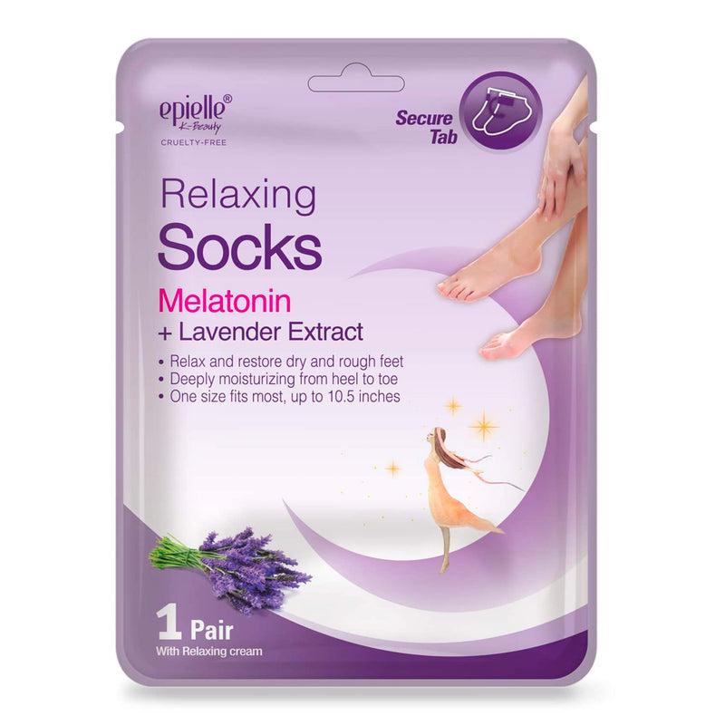 [Australia] - Epielle Relaxing Foot Masks (Socks 6pk) for Foot Heel to Toe and Callus Melatonin + Lavender Extract Deep Moisturizing 100% Vegan & Cruelty-Free, Beauty Gifts | Skincare Gifts | Skincare Party Favors Socks 6pk 