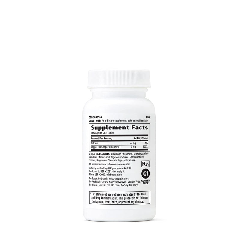 [Australia] - GNC Copper 2 mg 100 Vegetarian Tablets 