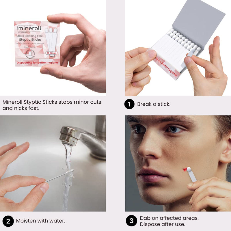 [Australia] - Styptic Stick Shave Accessories (4-Packs, 80-Sticks) Stops Bleeding For Razor Nicks For Men & Women - Sanitary and Great For Barbers or Personal 