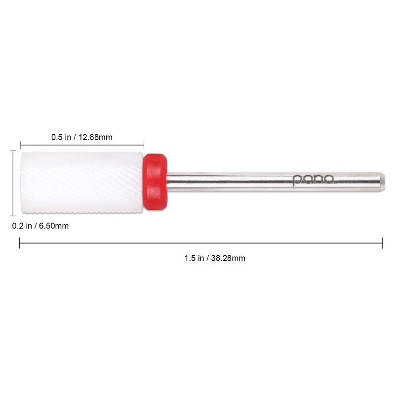 [Australia] - Beauticom Professional USA Ceramic White LARGE Barrel Bit Nail Drill (Grit: FINE) 3/32" Shank Size 