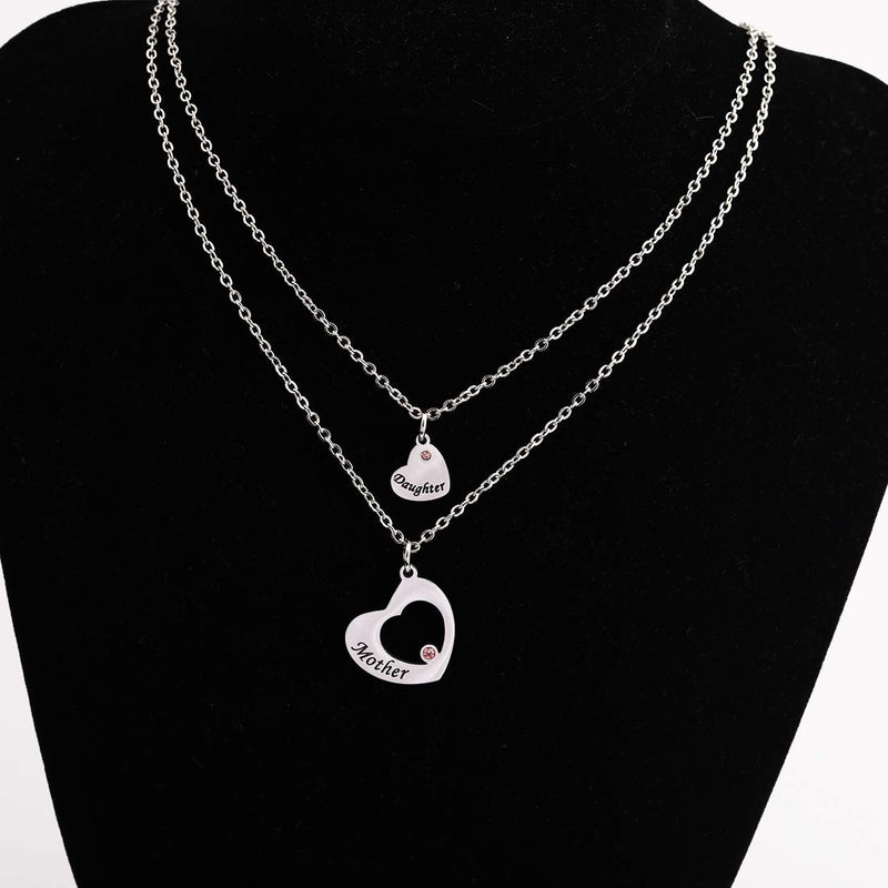 [Australia] - Zuo Bao Mother Daughter Necklace Mommy and Me Matching Heart Necklace mother&daughter necklace set 