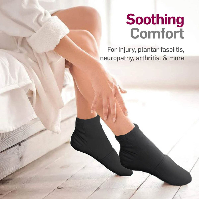 [Australia] - NatraCure Cold Therapy Socks - Gel Ice Treatment for Feet, Heels, Swelling, Arch Pain - (Size: Large) L (Pack of 2) 