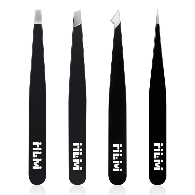 [Australia] - NLM Tweezers Set-Professional Stainless Steel Tweezers, Best Precision Tweezers for Eyebrows - Great Precision for Facial Hair, Ingrown Hair, Splinter,Hair Plucking Daily Beauty Tool with Leather Case 