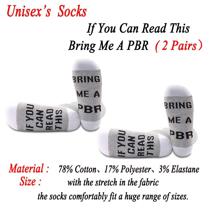 [Australia] - PYOUL 2 Pairs PBR Lover Socks Beer Lover Gift Beer Socks If You Can Read This Bring Me A PBR Socks 