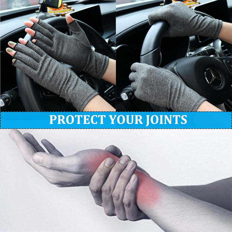 [Australia] - Arthritis Gloves,New Material, Compression for Arthritis Pain Relief Rheumatoid Osteoarthritis and Carpal Tunnel, Premium Compression & Fingerless Gloves (Dark Gray, L) 