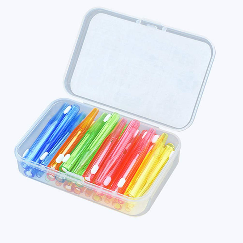 [Australia] - HEALLILY 30Pcs Interdental Brush Tooth Cleaner Toothpick Flossing Head Between Teeth Brush Interdental Brush Dental Flosser Tooth Cleaning Tool Pink 