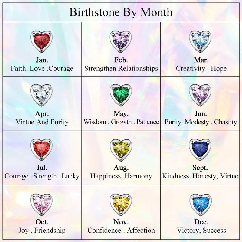 [Australia] - Silvora Birthstone Earrings for Women, Sterling Silver Girls Stud Earrings, Dainty Teen Girls Jewelry Present with Gift Box Heart-09. September Birthstone-sapphire 