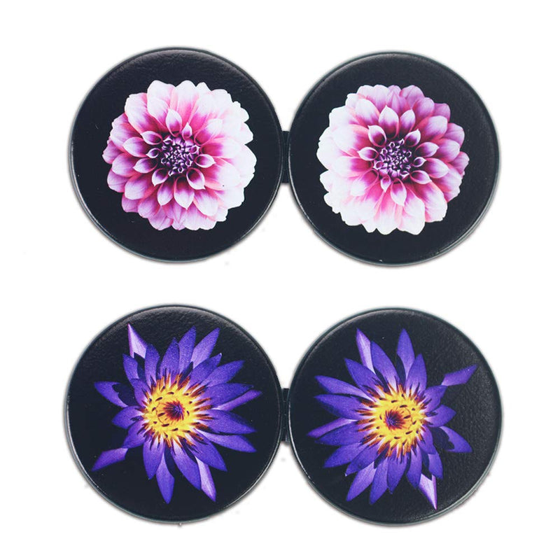 [Australia] - Lizimandu Metal Compact Mirror Set of 2-3X Magnifying Makeup Mirror - Perfect for Purses - Travel - 2-Sided with 3X Magnifying Mirror and 1X Mirror(Flower Set3) 2-flower Set3 