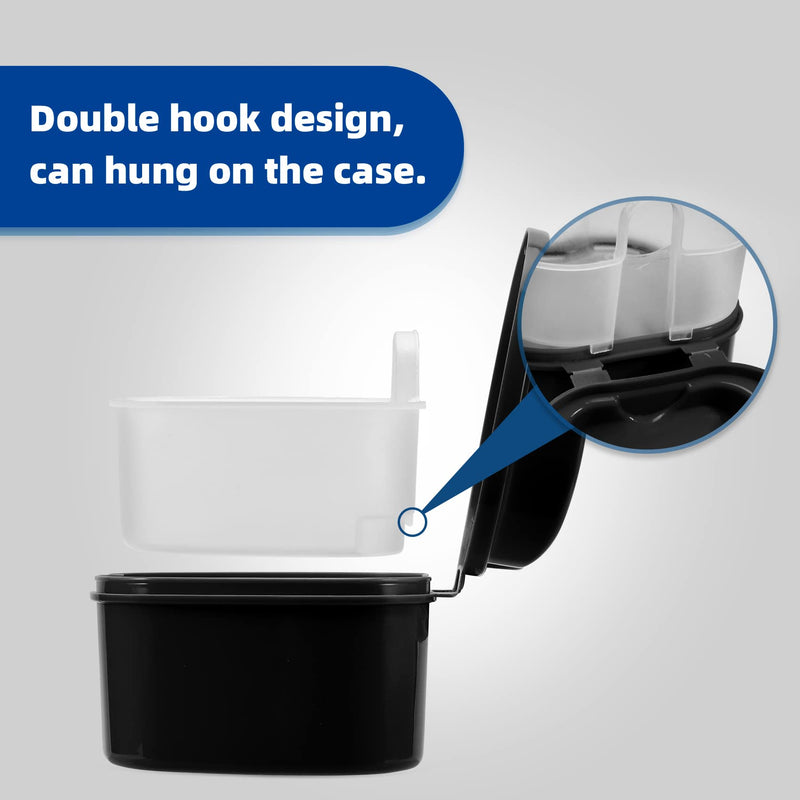 [Australia] - 1 Pcs Denture Cleaning Box with Drainage Baskets, Durable Denture Bath, Black 