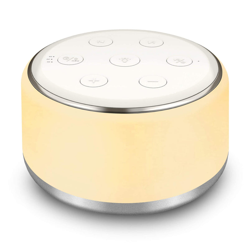 [Australia] - White Noise Machine for Sleeping Baby Kids – Portable Sound Machine with Night Light, USB Rechargeable, 34 Soothing Noises, Auto-Off Timer, Sleep Machine for Adults Babies Lullaby Travel Home White 