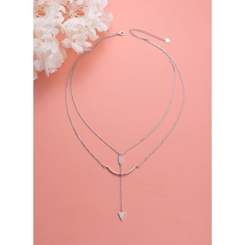 [Australia] - Sterling Silver Jewelry Layered love Heart and Cross Necklace Pendant Handmade Dainty Choker for Women Girls Bow and Arrow 