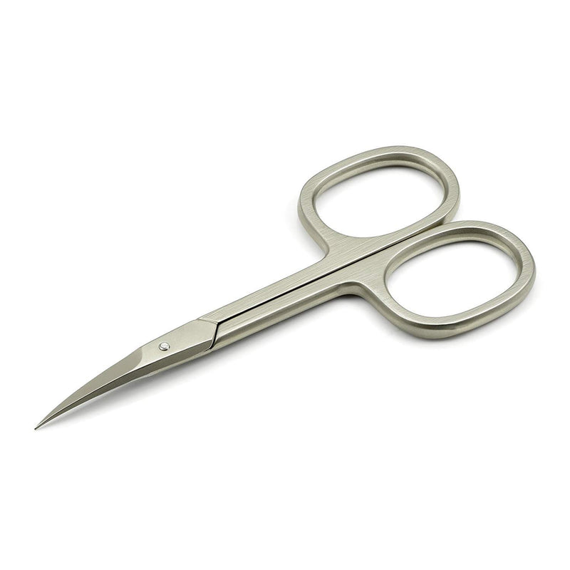 [Australia] - Eyebrow Scissors and Eyebrow Brush by AUMELO - Eyelash Extensions Shaping Curved Craft Stainless Steel Scissors for Your Beauty Silver 