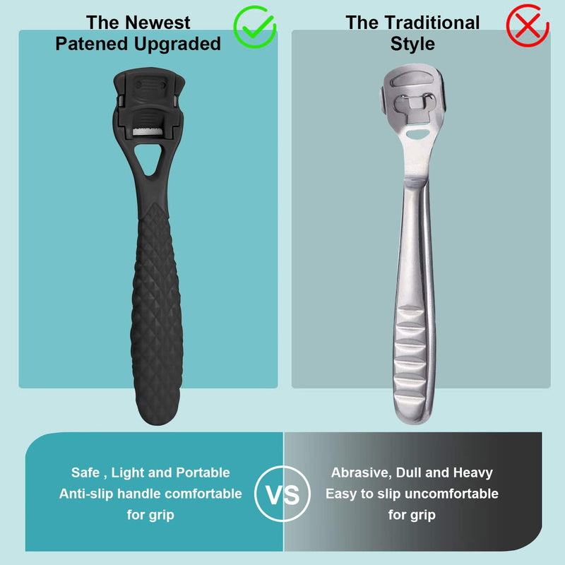 [Australia] - Pedicure Foot Callus Shaver Hard Skin Remover, Heel Scraper for Feet, Foot File Callus Remover for Dry Wet Foot Heel Callus, Dead, Cracked Skin for Women Men,10 Blades, Black B-black 