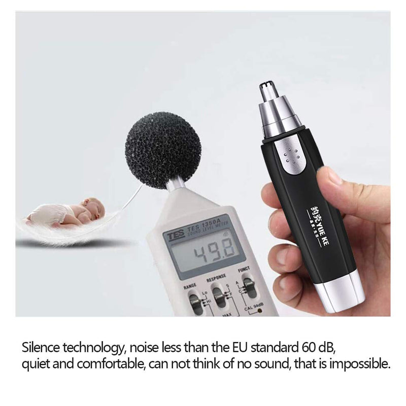 [Australia] - FOCCTS Nose Hair Trimmer, Battery-Operated Ear and Nose Hair Trimmer Clipper Painless Nose Hair Clipper with Stainless Steel Rotation Blades, AA Battery not Included 