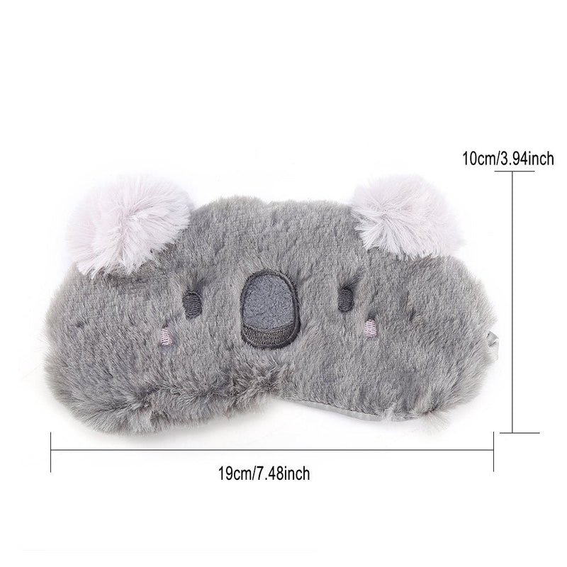 [Australia] - Cute Eye Mask, Animal Fluffy Sleep Eye Cover Sleeping Mask Blindfold with 3D Ears for Kids Girls Women (Koala) Koala 