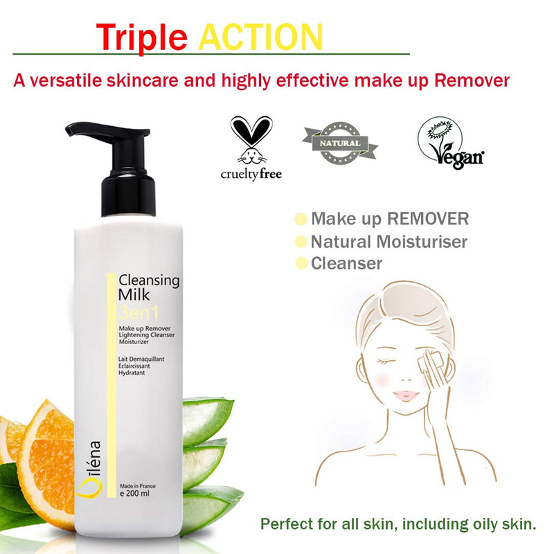 [Australia] - Make-up Remover Lightening Cleansing Milk Micellar Milk Facial Cleanser for Sensitive Skin Cleanser Make up waterproof Remover 200 ml 