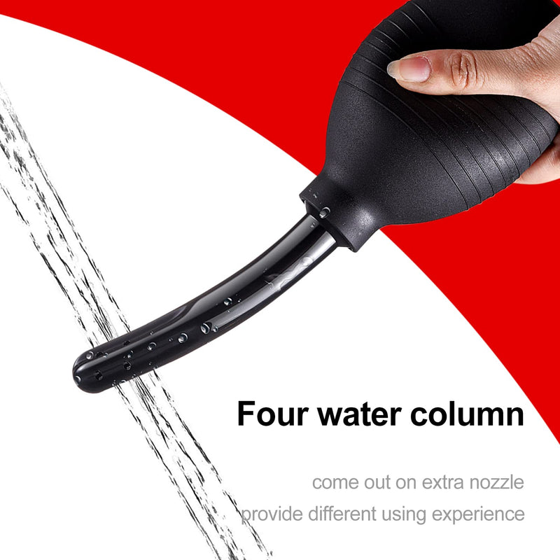 [Australia] - 10 Oz Enema Bulb for Men Women, Full Silicone Anal Douche, Reusable Cleaner Leakproof Douche Ball with 8 Flushing Holes for Colon Cleansing, Douche for Men （Black） Black 