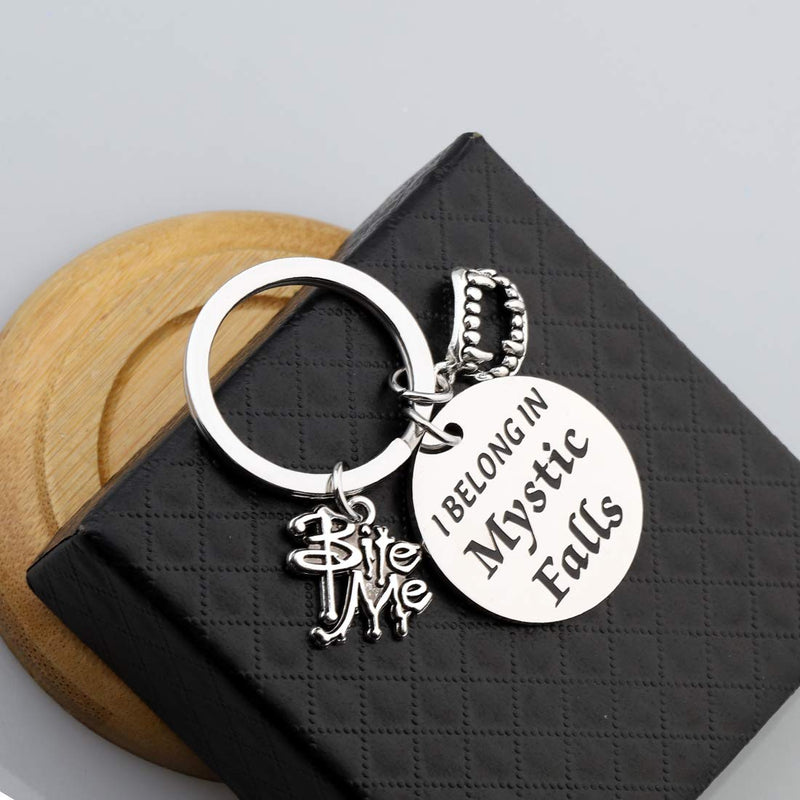[Australia] - CHOORO The Vampire Diaries Inspired Jewelry Vampire Diaries Gift I Belong in Mystic Falls Keychain Vampire Diaries Tv Show Inspired 