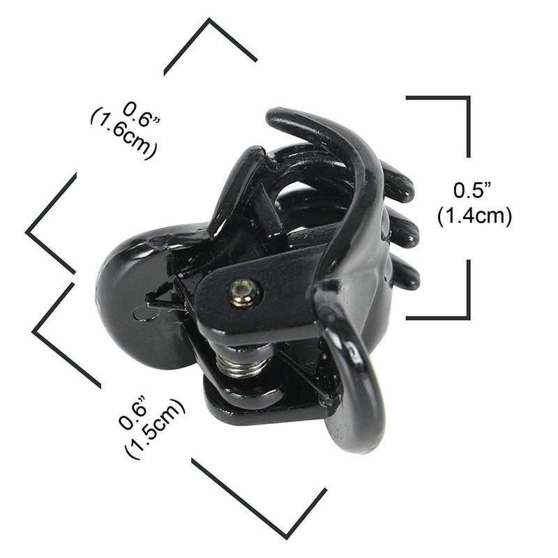 [Australia] - 12 Pcs Mini Hair Clips Plastic Hair Accessories Clips Hair Claws Pins Clamps for Girls, Women (Black) 12pcs Black 
