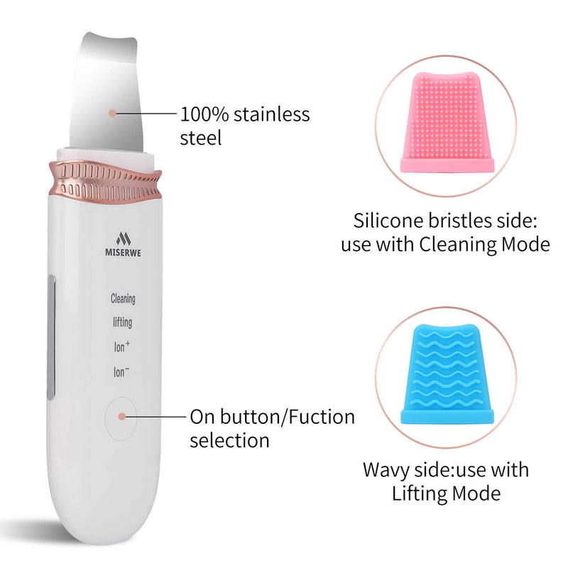 [Australia] - Skin Scrubber Skin Spatula Blackhead Remover Pore Cleaner Face Beauty Lifting Tool Comedones Extractor Facial Cleaner for Deep Cleansing With Two Silicone Case 