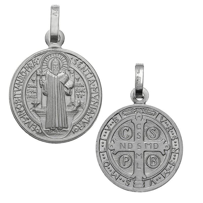 [Australia] - 925 Sterling Silver Saint Benedict Charm Pendant Made in Italy, 20mm Diameter 