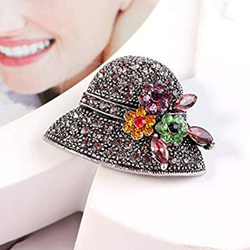[Australia] - Comelyjewel Rhinestone Brooch Pins for Women Hat Jewelry Brooch Pins Durable and Useful Retro Silver 